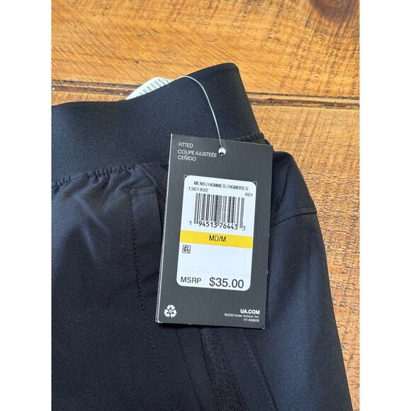 NWT Mens Under Armour Black Athletic Athleisure Lined‎ Shorts Pockets Medium - Picture 5 of 7